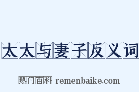 太太与妻子反义词是什么意思的图片